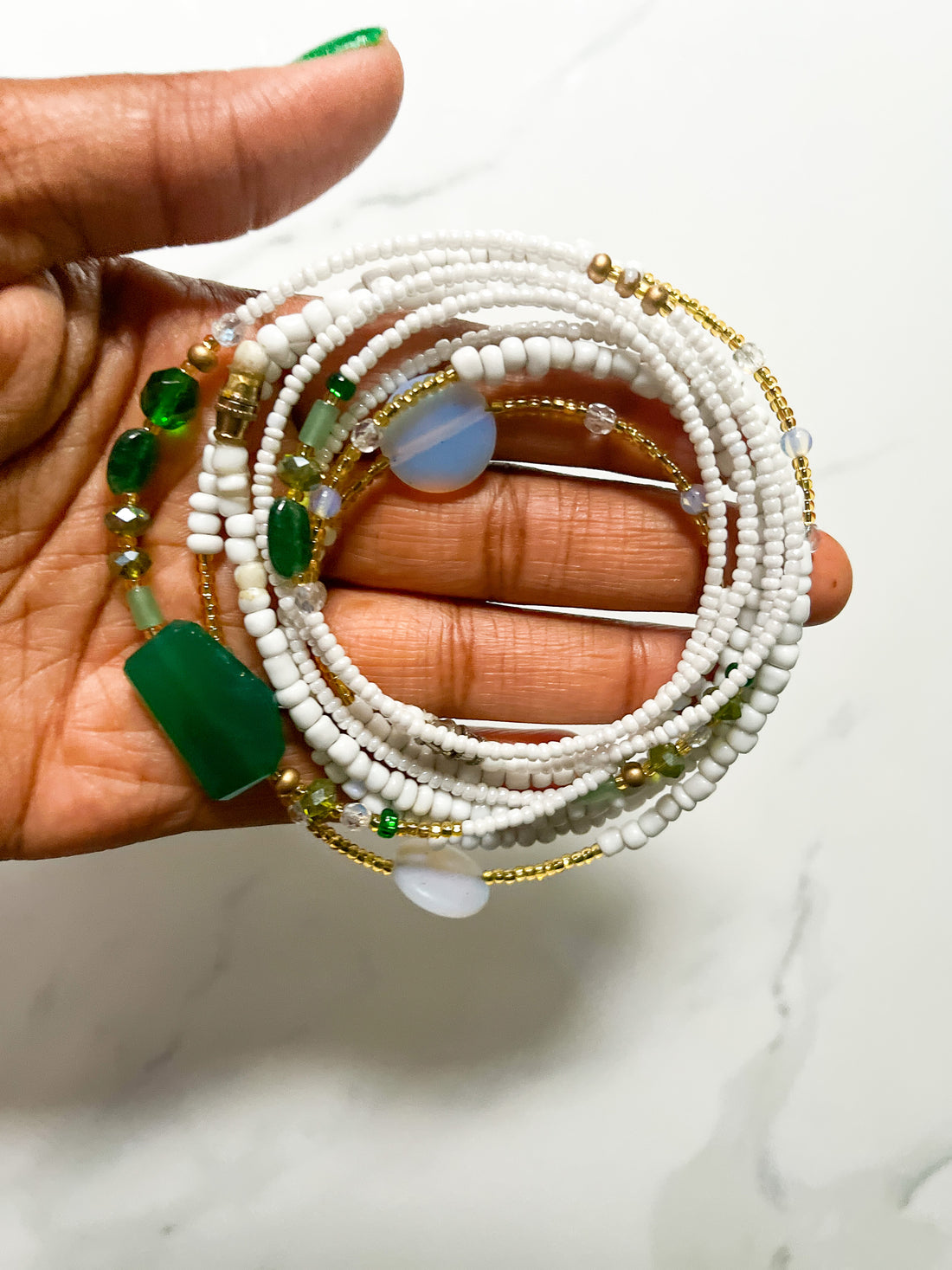 Celestial Being + Green Onyx and Aventurine