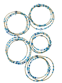 Aquamarine and Herkimer Diamond Waist Bead