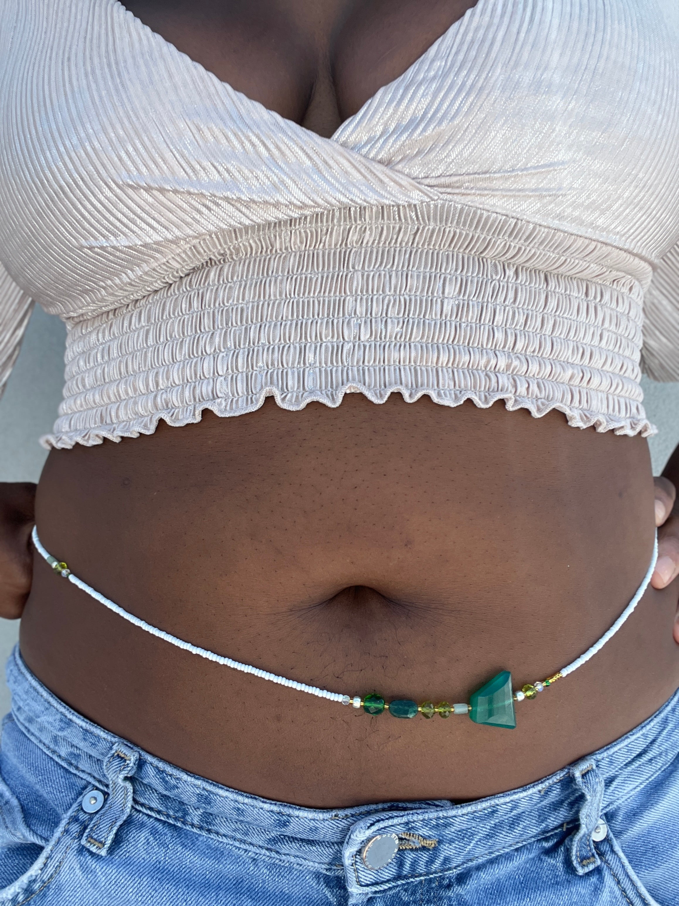 Aventurine and Green Onxy Waist Bead