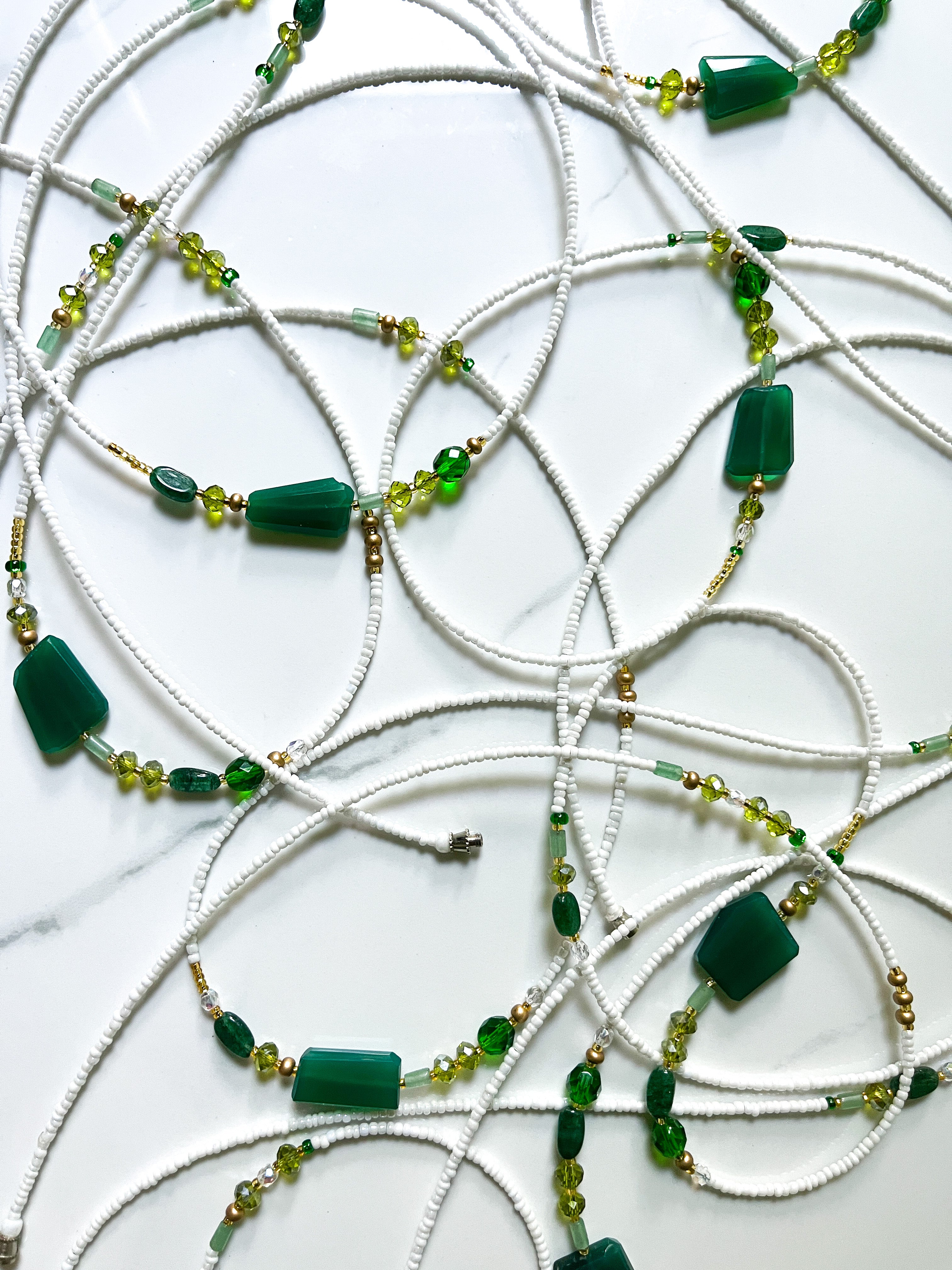 Aventurine and Green Onxy Waist Bead